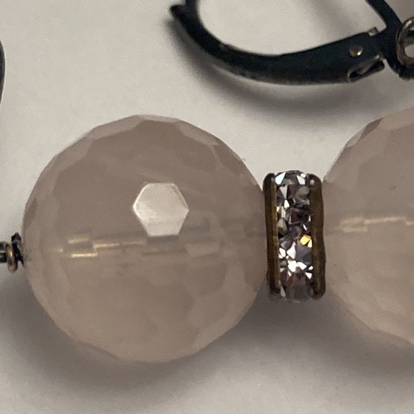 Pale Light Pink Bauble and Rhinestone Earrings - Picture 12 of 15